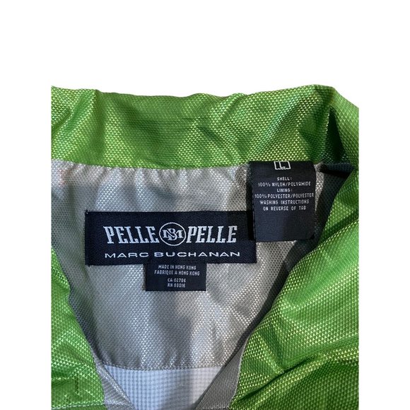 Vintage Pelle Pelle Jacket Y2K Lime Green Silver 90s Rain Coat - Picture 5 of 7